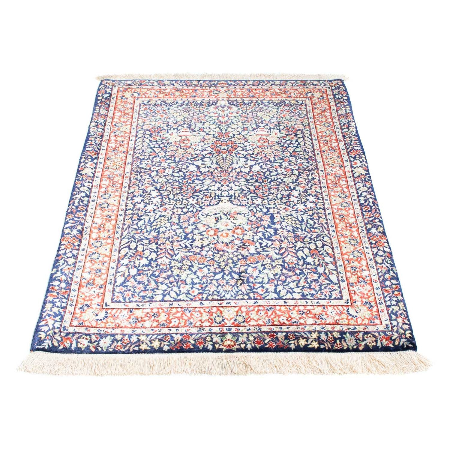 Alfombra persa - Ghom - 120 x 78 cm - azul oscuro