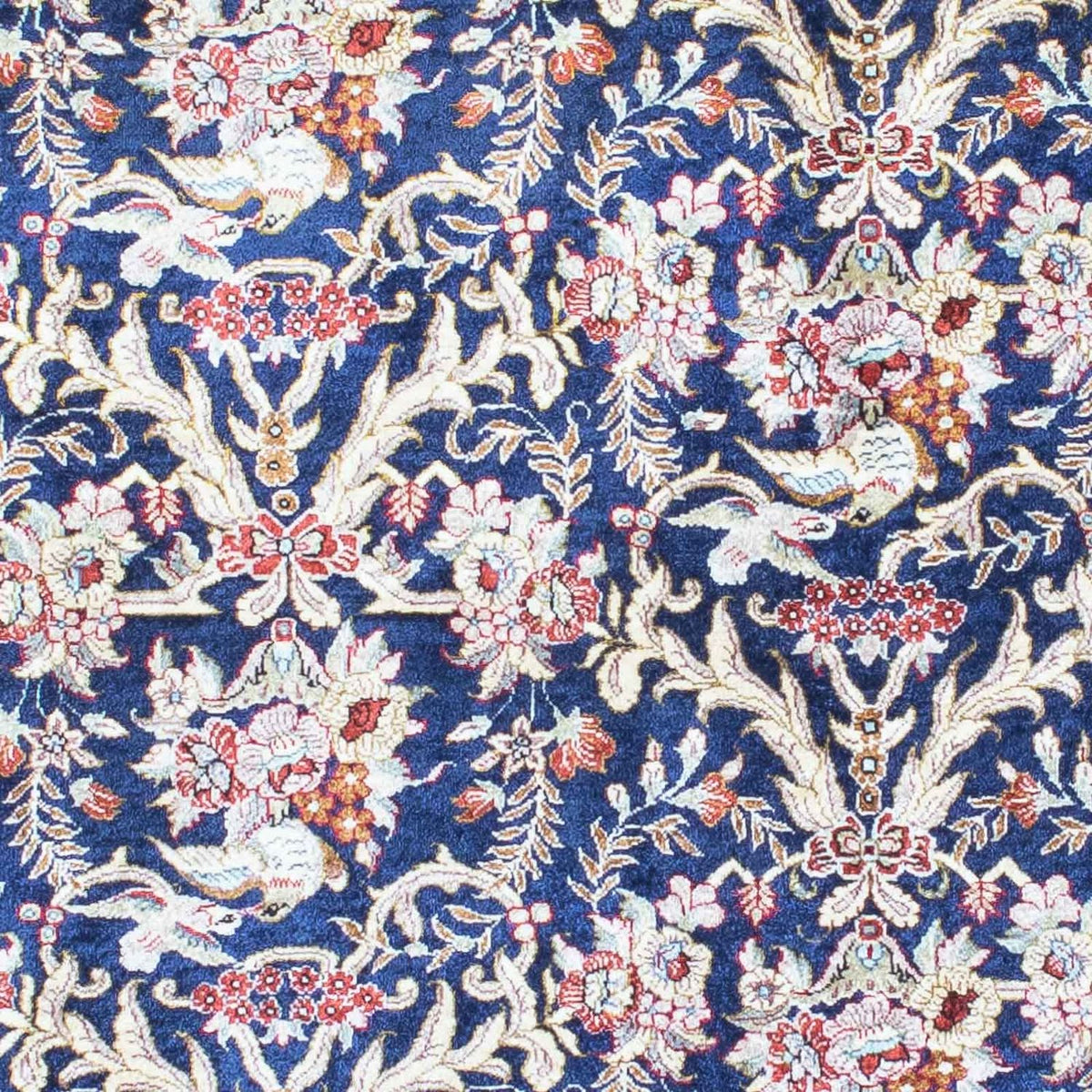 Alfombra persa - Ghom - 147 x 104 cm - azul oscuro