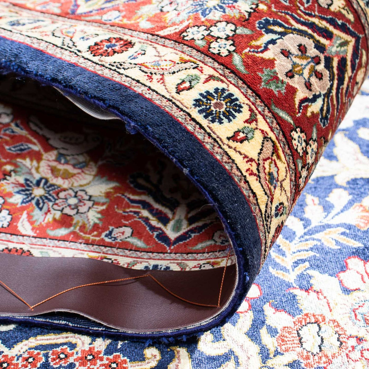 Alfombra persa - Ghom - 147 x 104 cm - azul oscuro