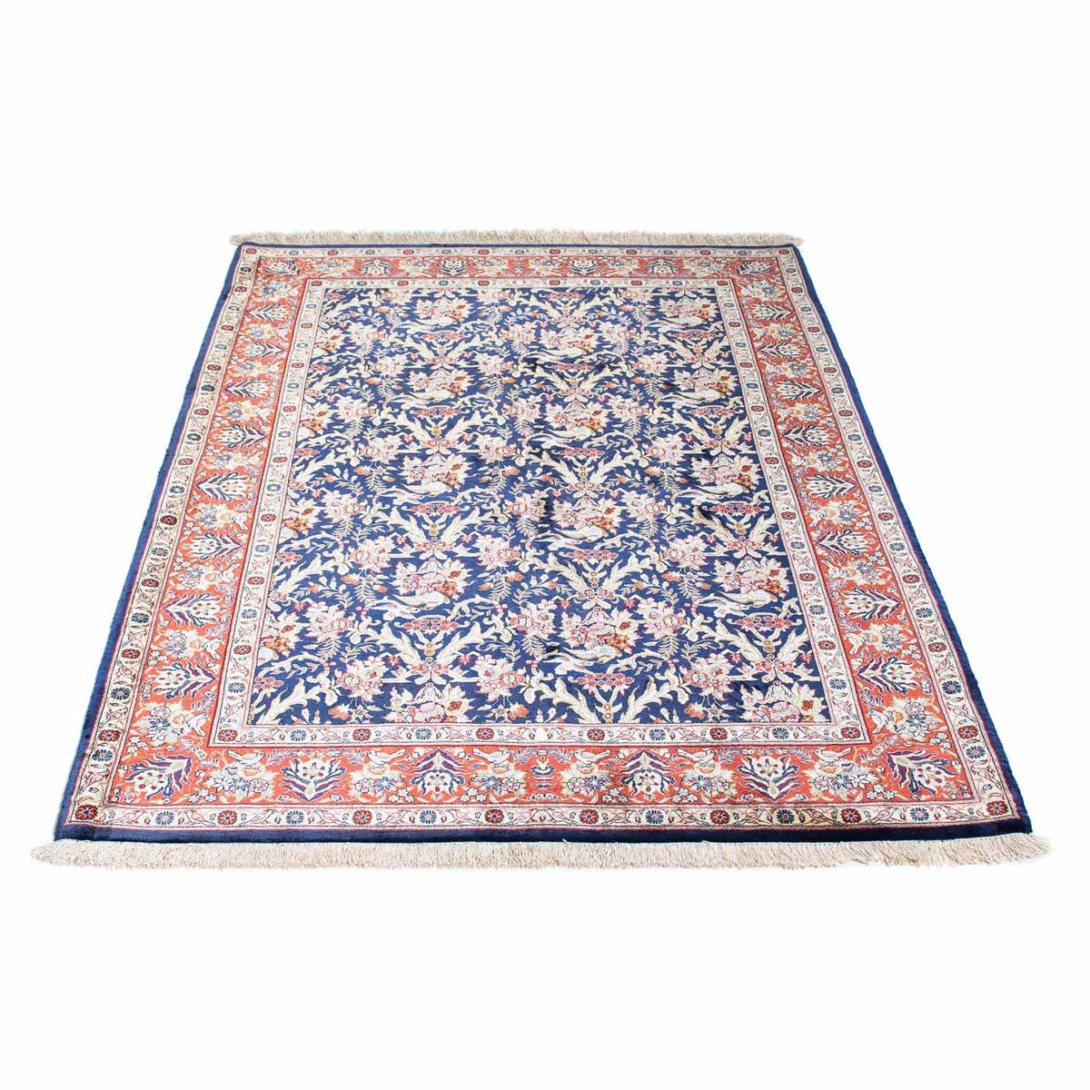 Alfombra persa - Ghom - 147 x 104 cm - azul oscuro