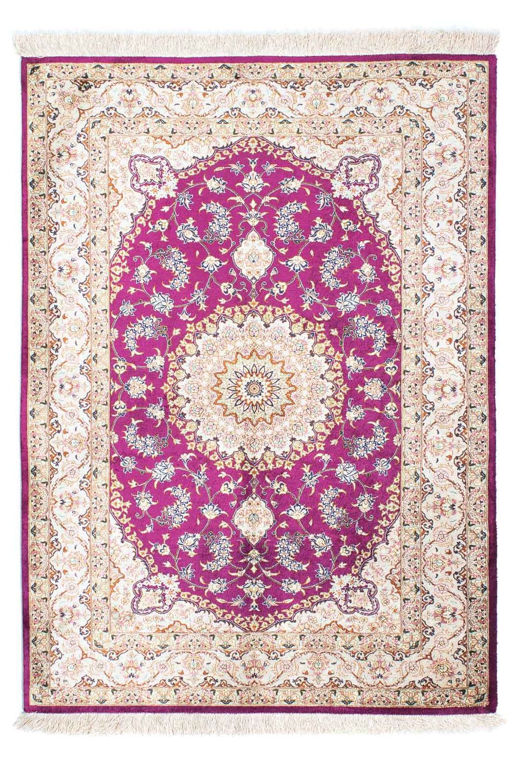 Alfombra persa - Ghom - 146 x 102 cm - púrpura