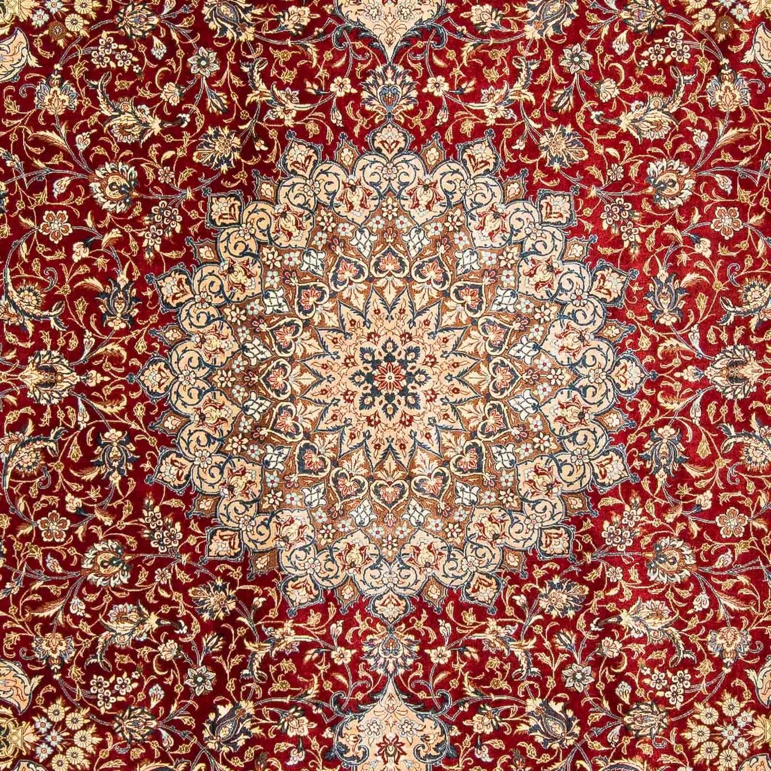Alfombra persa - Ghom - 296 x 198 cm - rojo oscuro