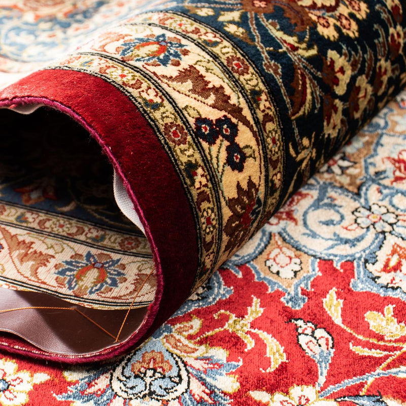 Alfombra persa - Ghom - 296 x 198 cm - rojo oscuro