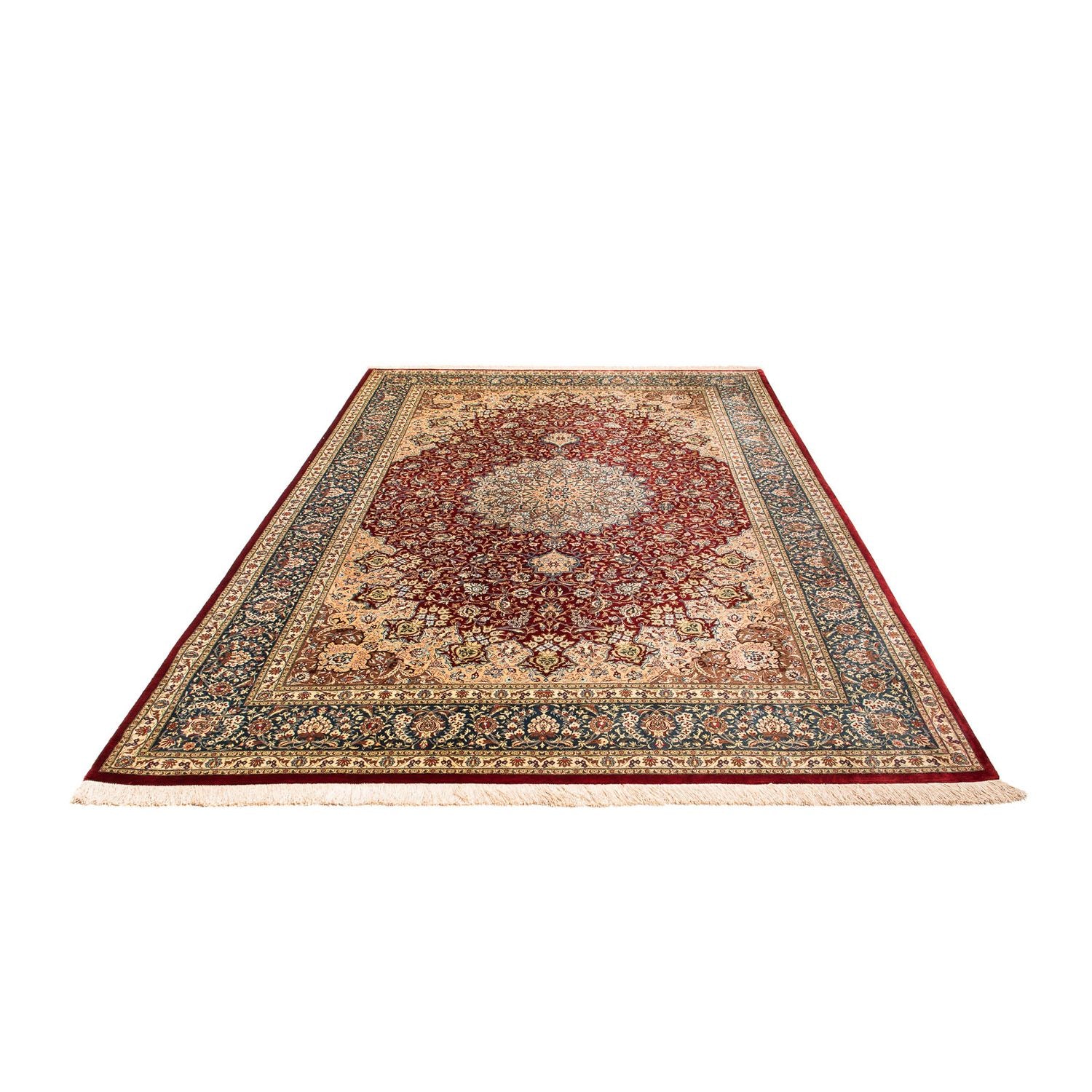 Alfombra persa - Ghom - 296 x 198 cm - rojo oscuro