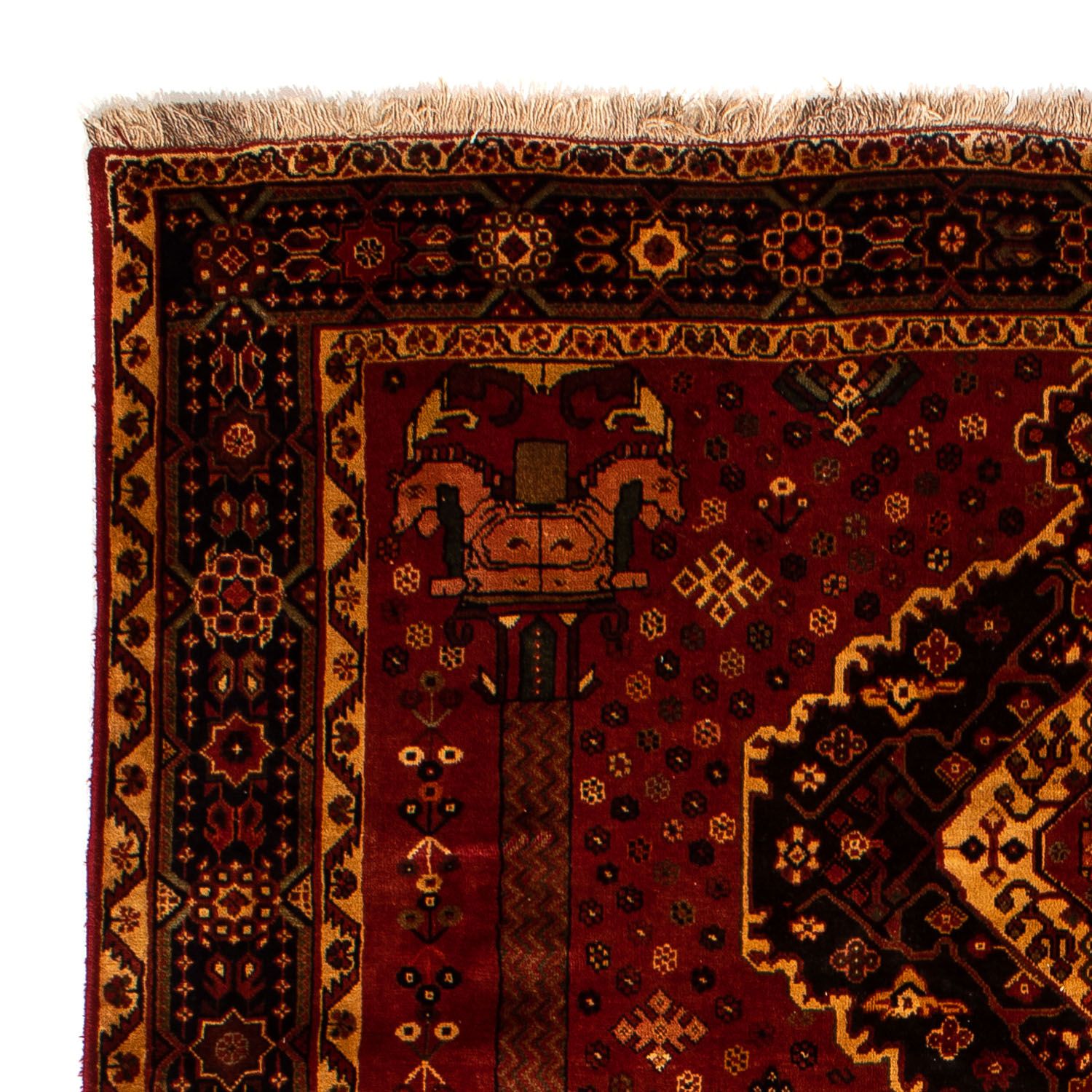 Alfombra persa - Nómada - 307 x 206 cm - rojo oscuro