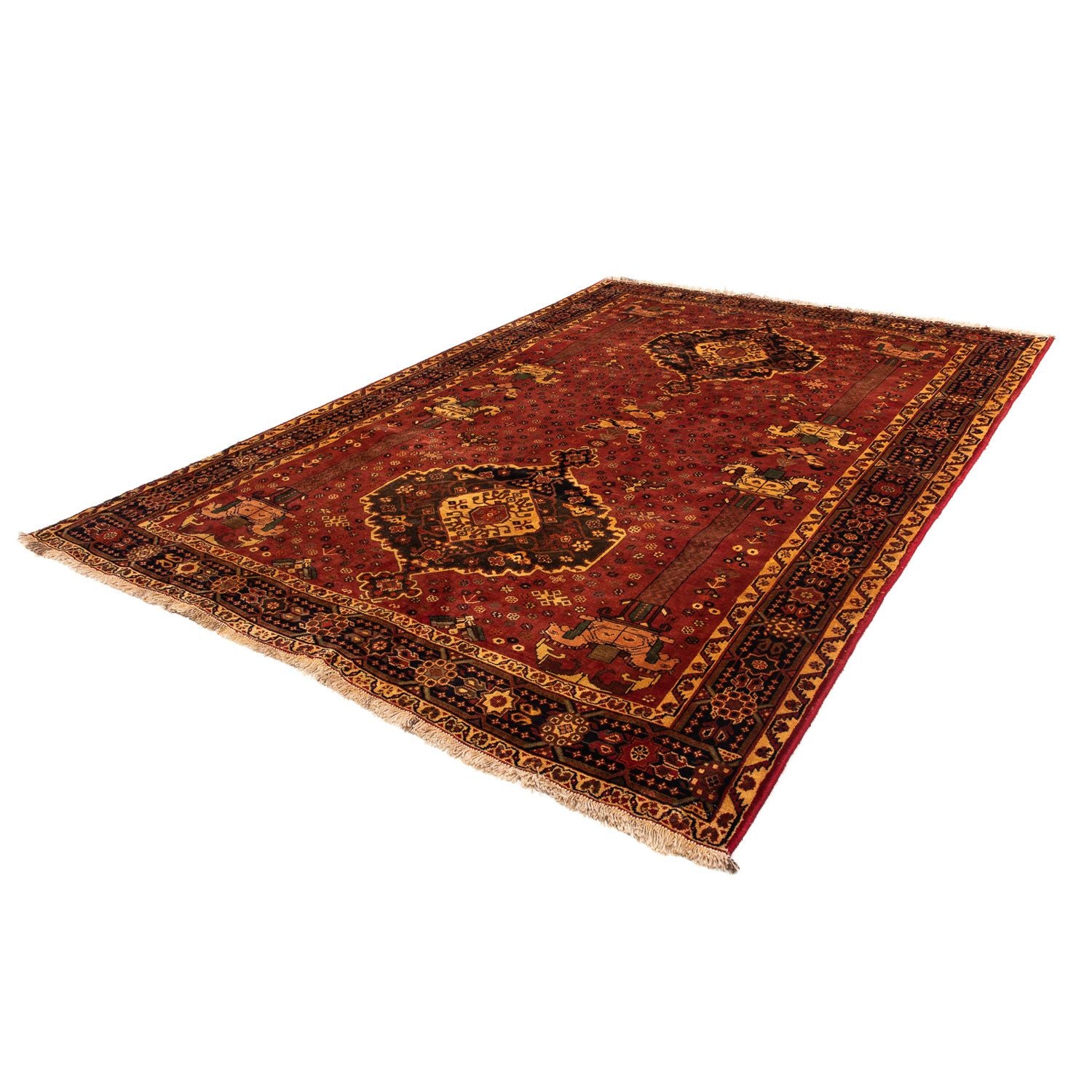 Alfombra persa - Nómada - 307 x 206 cm - rojo oscuro
