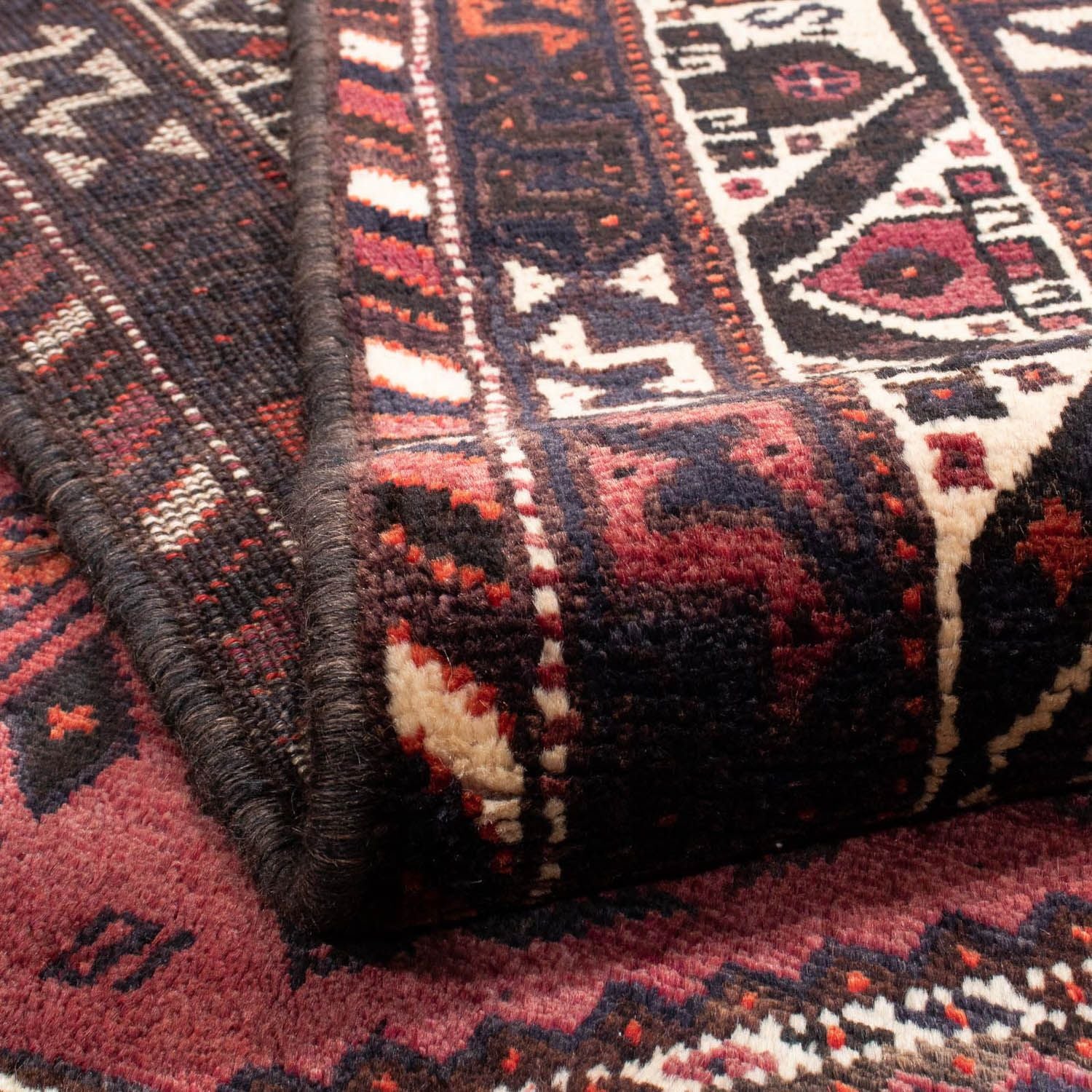 Alfombra persa - Nómada - 303 x 206 cm - rojo oscuro