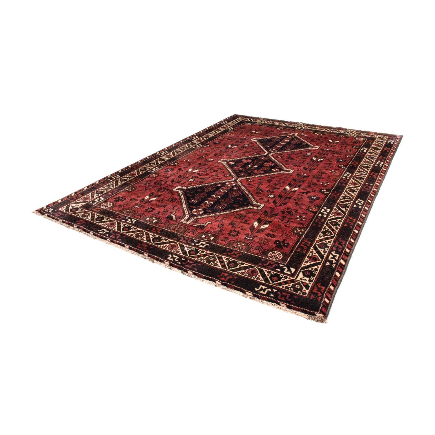 Alfombra persa - Nómada - 303 x 206 cm - rojo oscuro