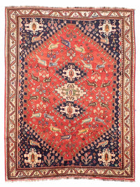 Alfombra persa - Nómada - 257 x 205 cm - rojo
