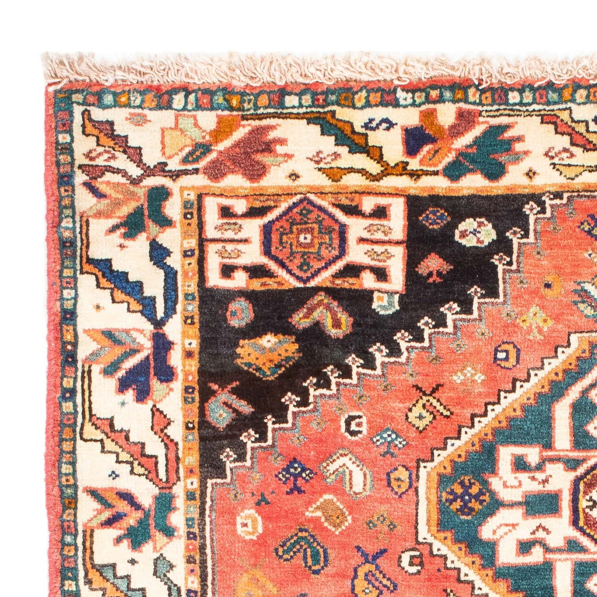 Alfombra persa - Nómada - 151 x 108 cm - rojo claro