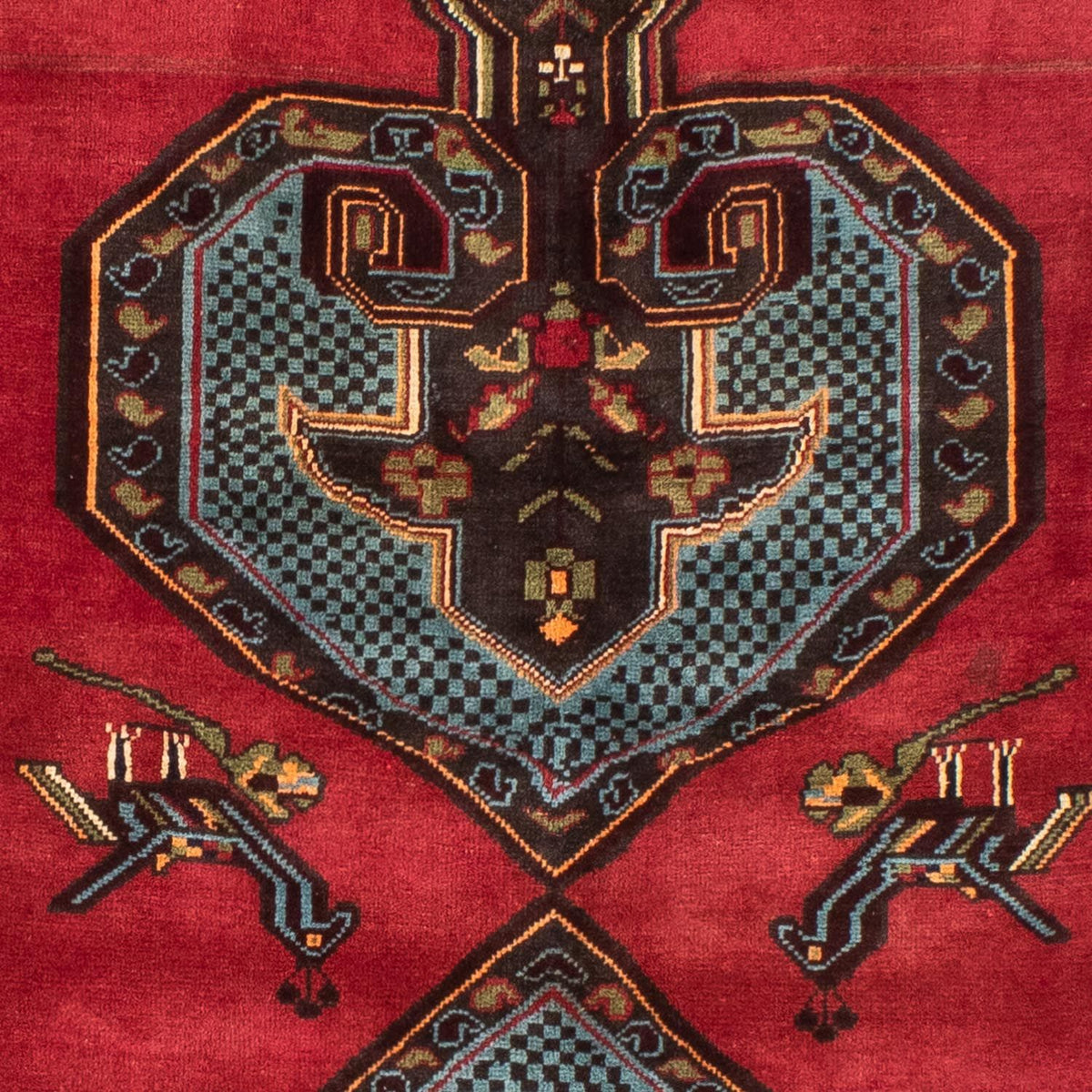 Alfombra persa - Nómada - 192 x 134 cm - rojo oscuro