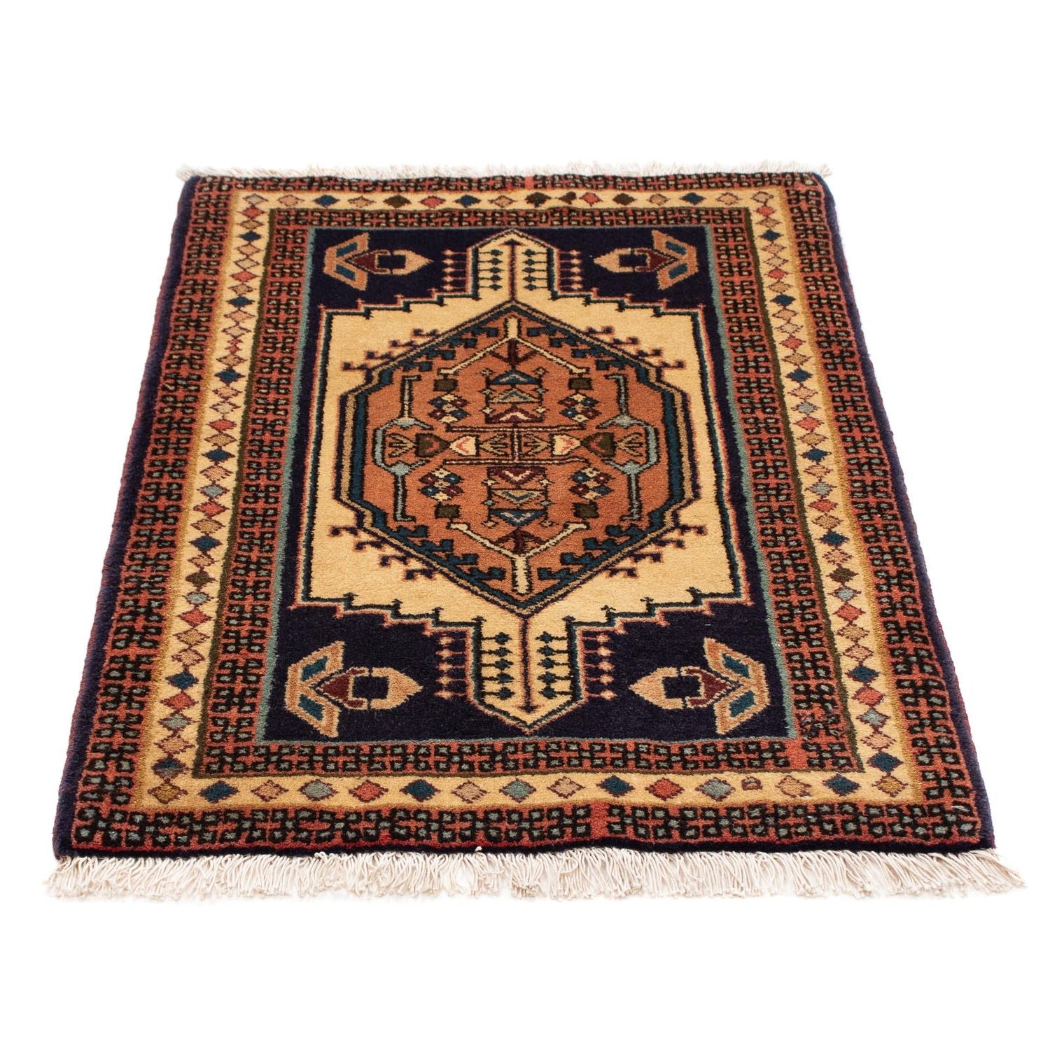 Alfombra persa - Nómada - 95 x 65 cm - marrón claro