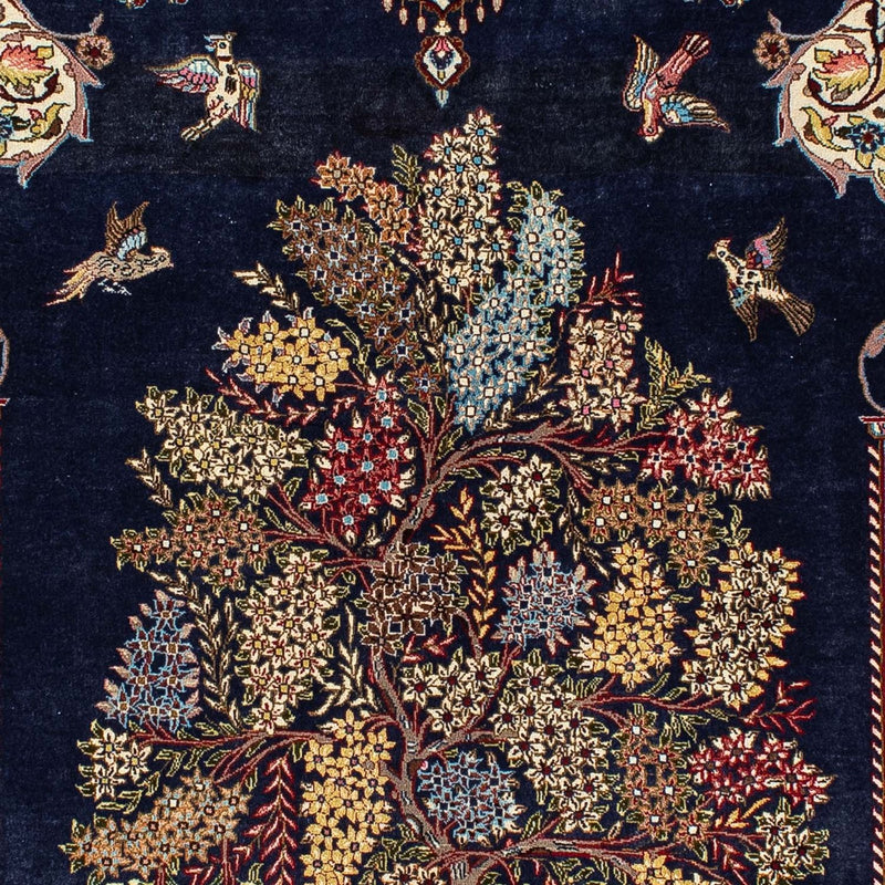Alfombra persa - Ghom - 214 x 127 cm - azul