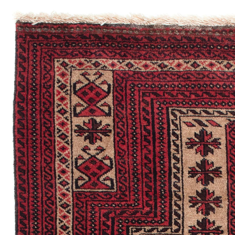 Alfombra persa - Nómada - 135 x 86 cm - rojo oscuro