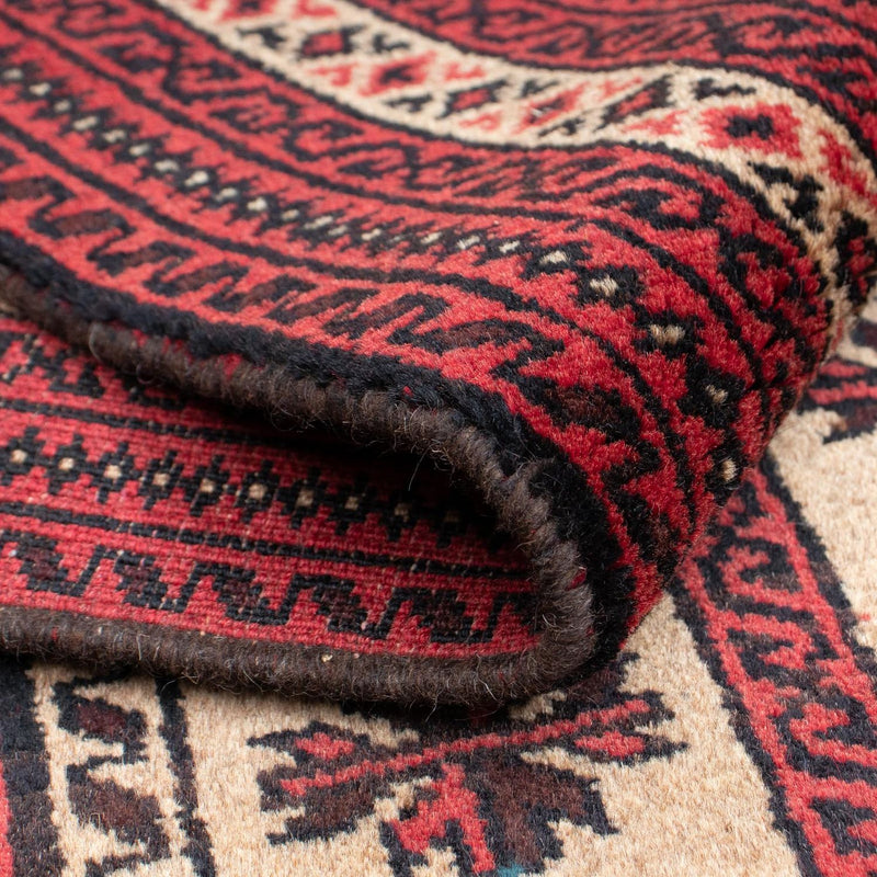 Alfombra persa - Nómada - 135 x 86 cm - rojo oscuro