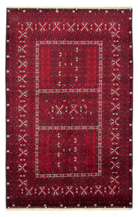 Alfombra Turkaman - 246 x 157 cm - rojo oscuro
