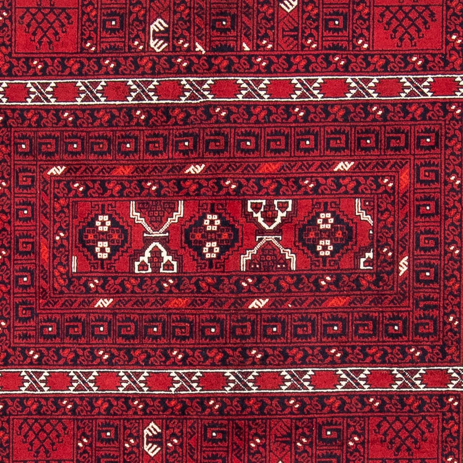 Alfombra Turkaman - 246 x 157 cm - rojo oscuro