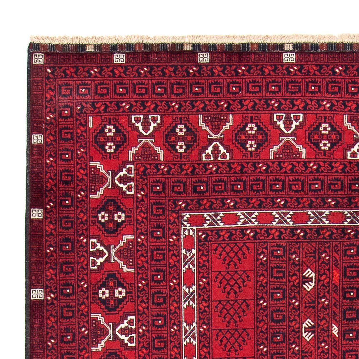 Alfombra Turkaman - 246 x 157 cm - rojo oscuro