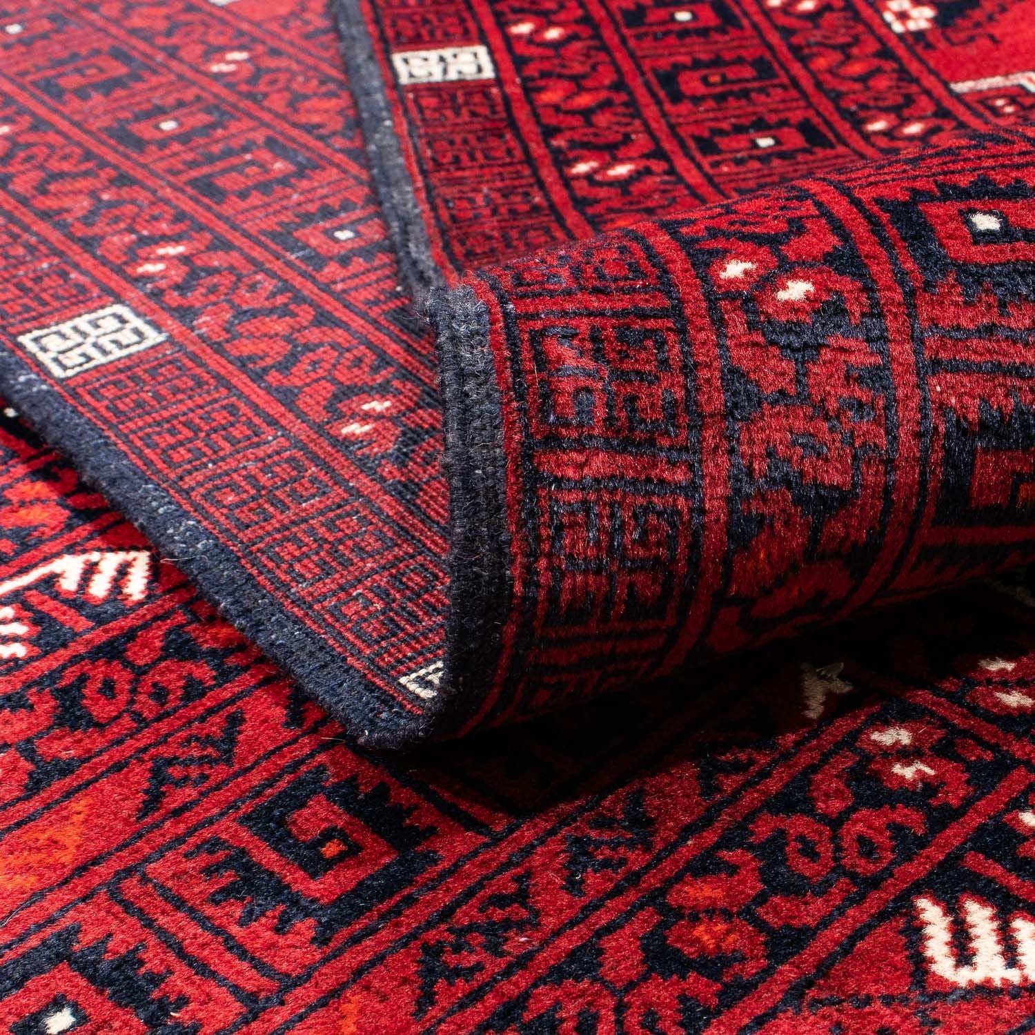 Alfombra Turkaman - 246 x 157 cm - rojo oscuro