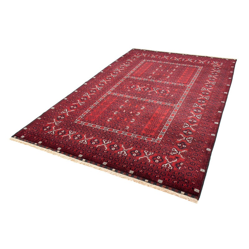 Alfombra Turkaman - 246 x 157 cm - rojo oscuro