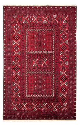 Alfombra Turkaman - 246 x 159 cm - rojo oscuro