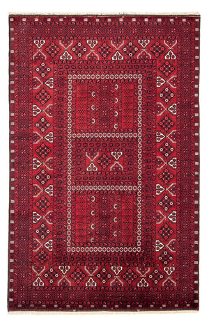 Alfombra Turkaman - 246 x 159 cm - rojo oscuro