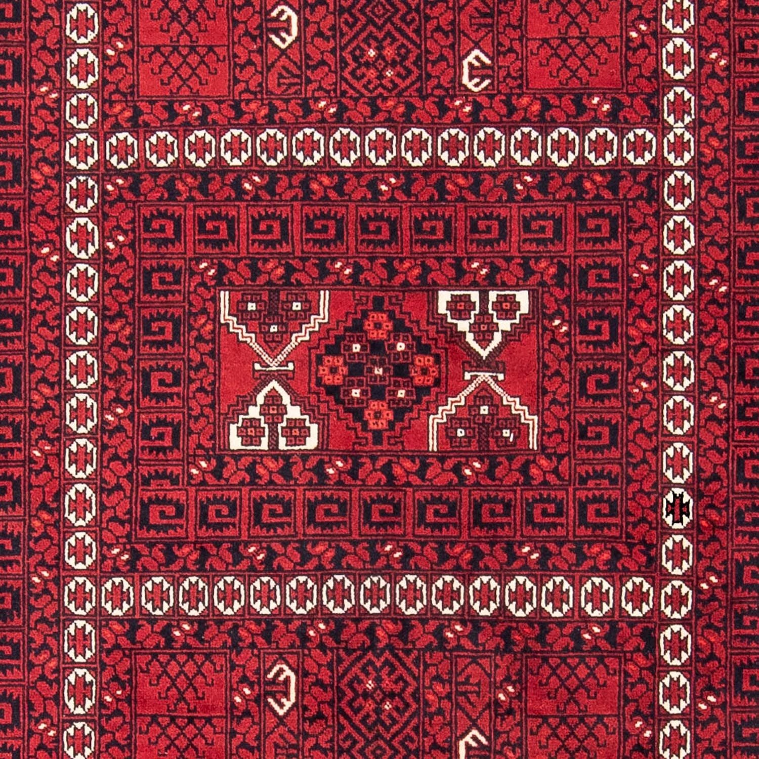 Alfombra Turkaman - 246 x 159 cm - rojo oscuro