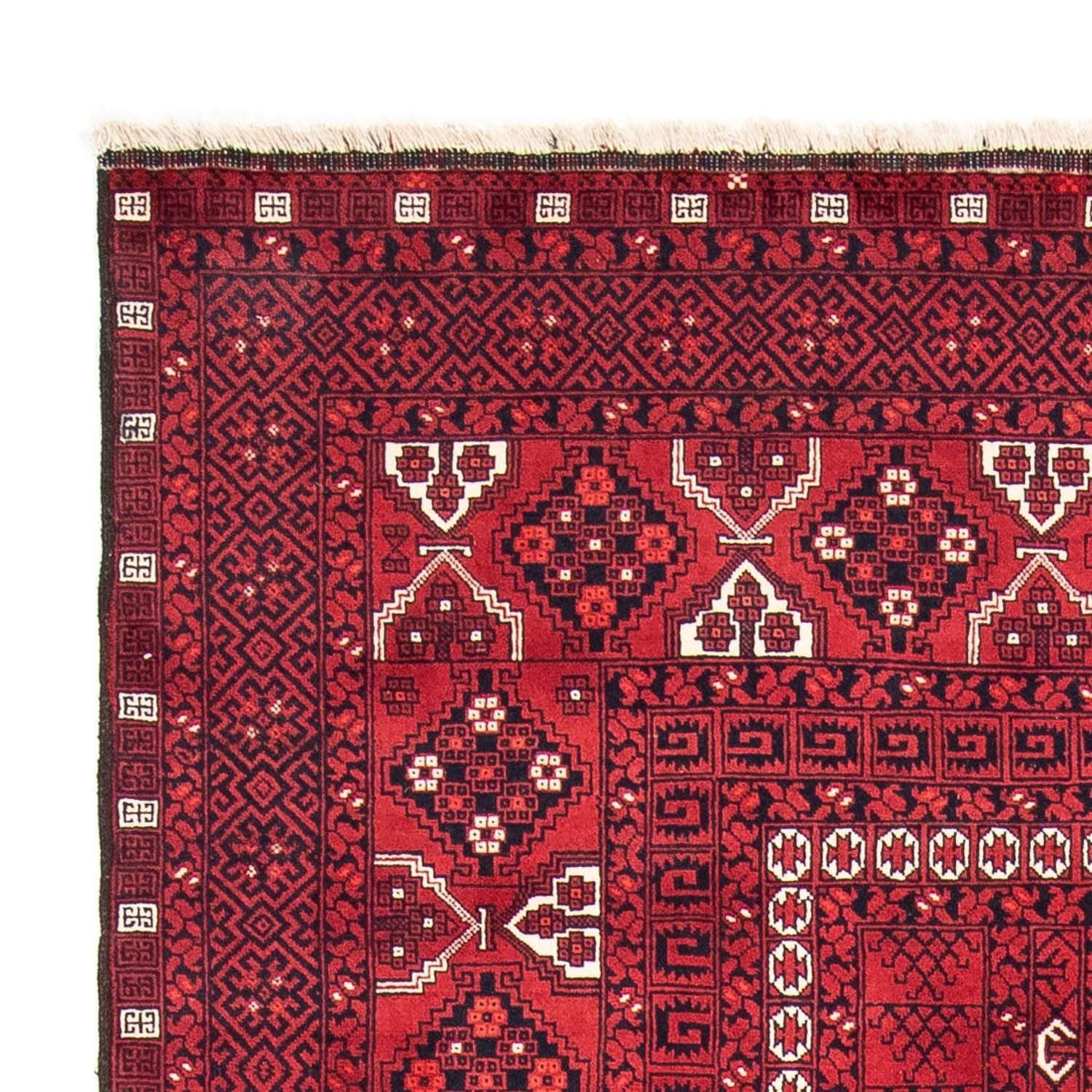 Alfombra Turkaman - 246 x 159 cm - rojo oscuro