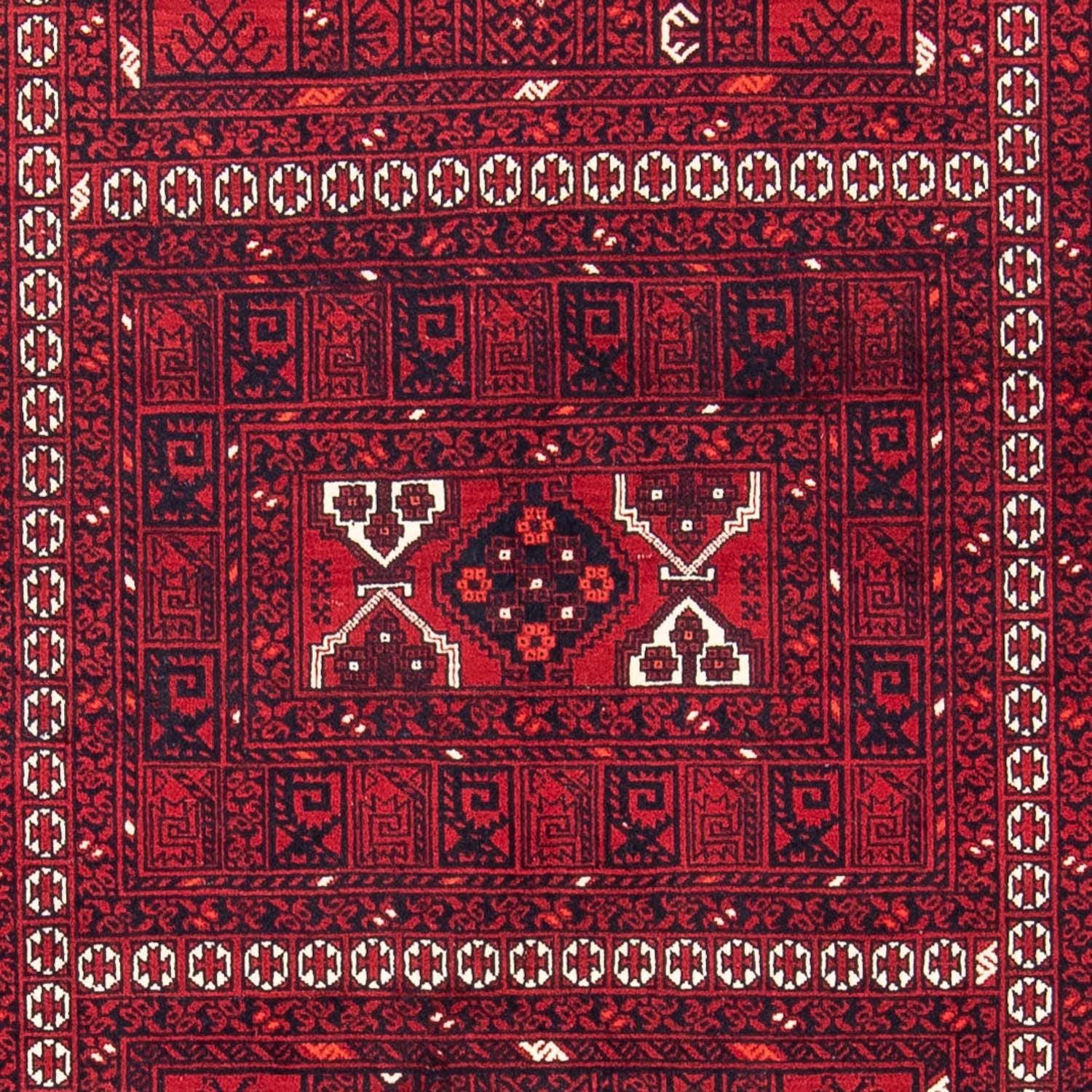 Alfombra Turkaman - 252 x 160 cm - rojo oscuro
