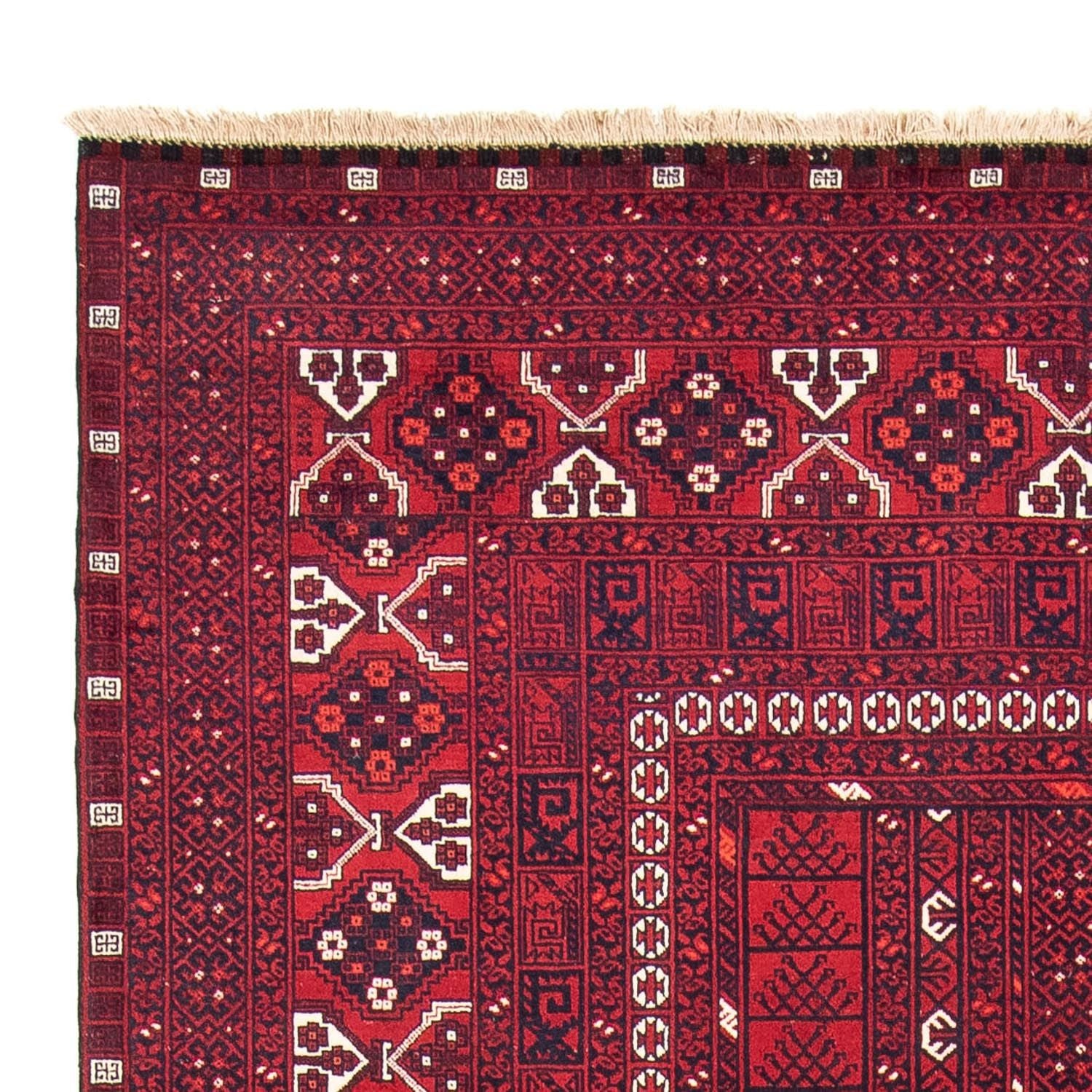 Alfombra Turkaman - 252 x 160 cm - rojo oscuro