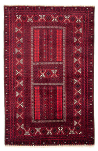 Alfombra Turkaman - 246 x 160 cm - rojo oscuro