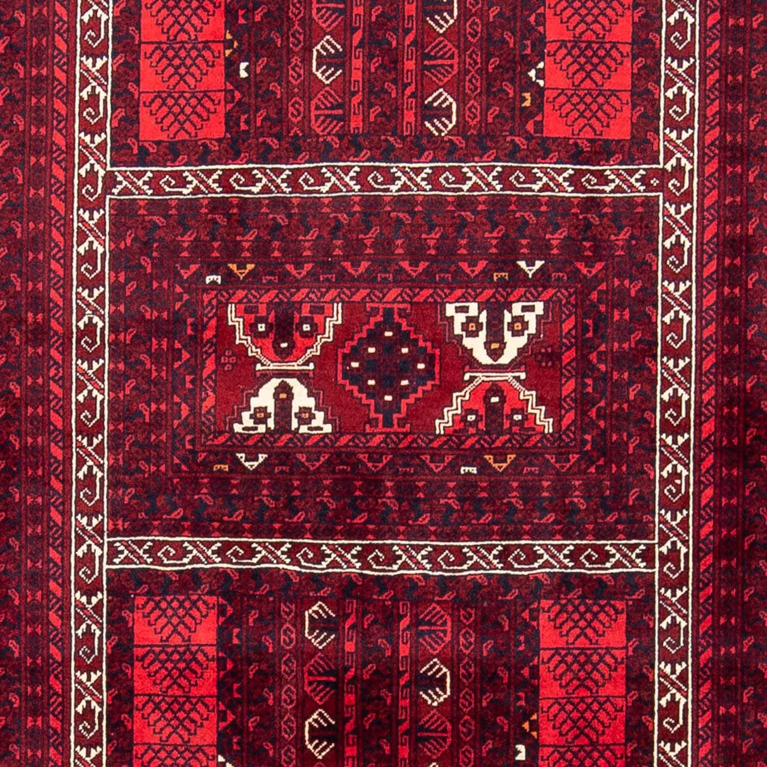 Alfombra Turkaman - 246 x 160 cm - rojo oscuro