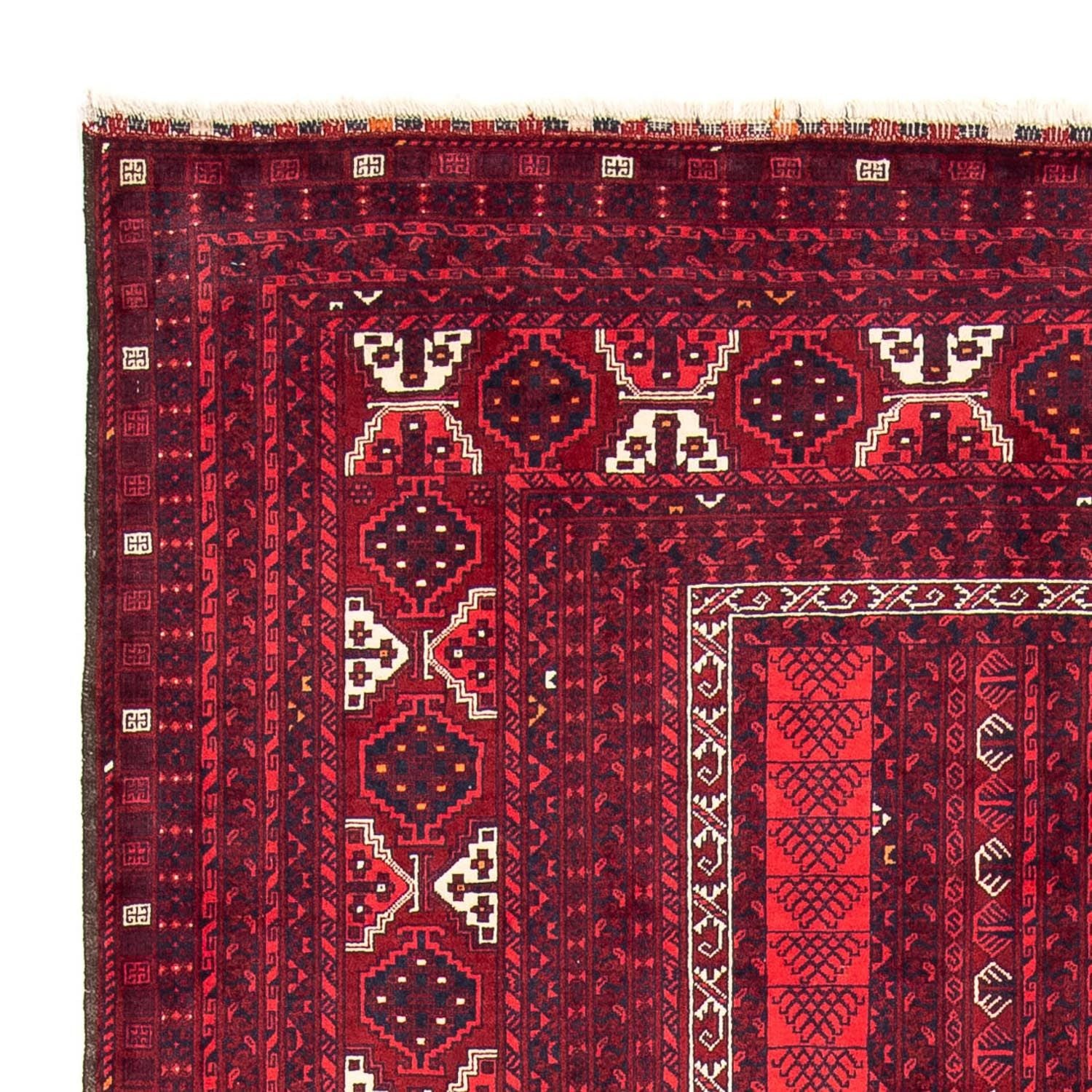 Alfombra Turkaman - 246 x 160 cm - rojo oscuro