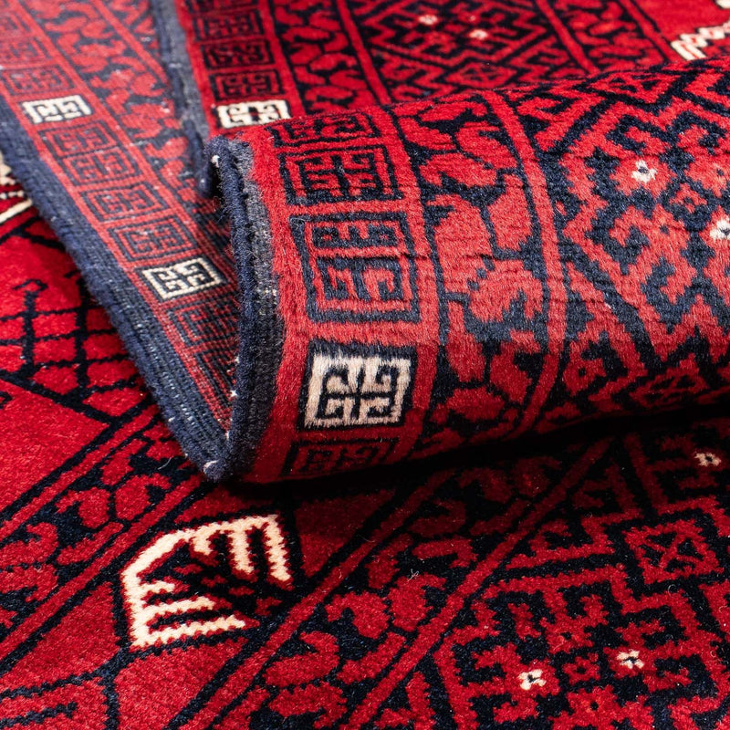 Alfombra Turkaman - 255 x 151 cm - rojo oscuro