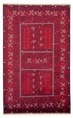 Alfombra Turkaman - 245 x 158 cm - rojo oscuro