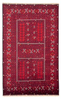 Alfombra Turkaman - 245 x 158 cm - rojo oscuro