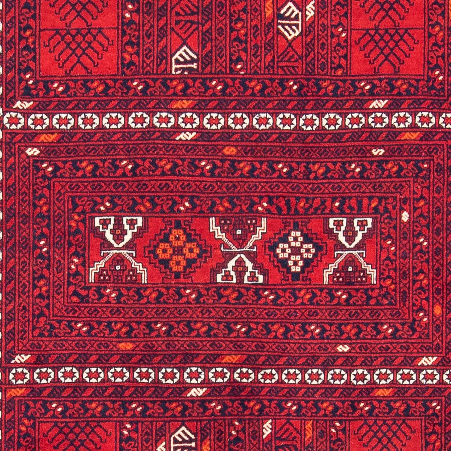 Alfombra Turkaman - 245 x 158 cm - rojo oscuro