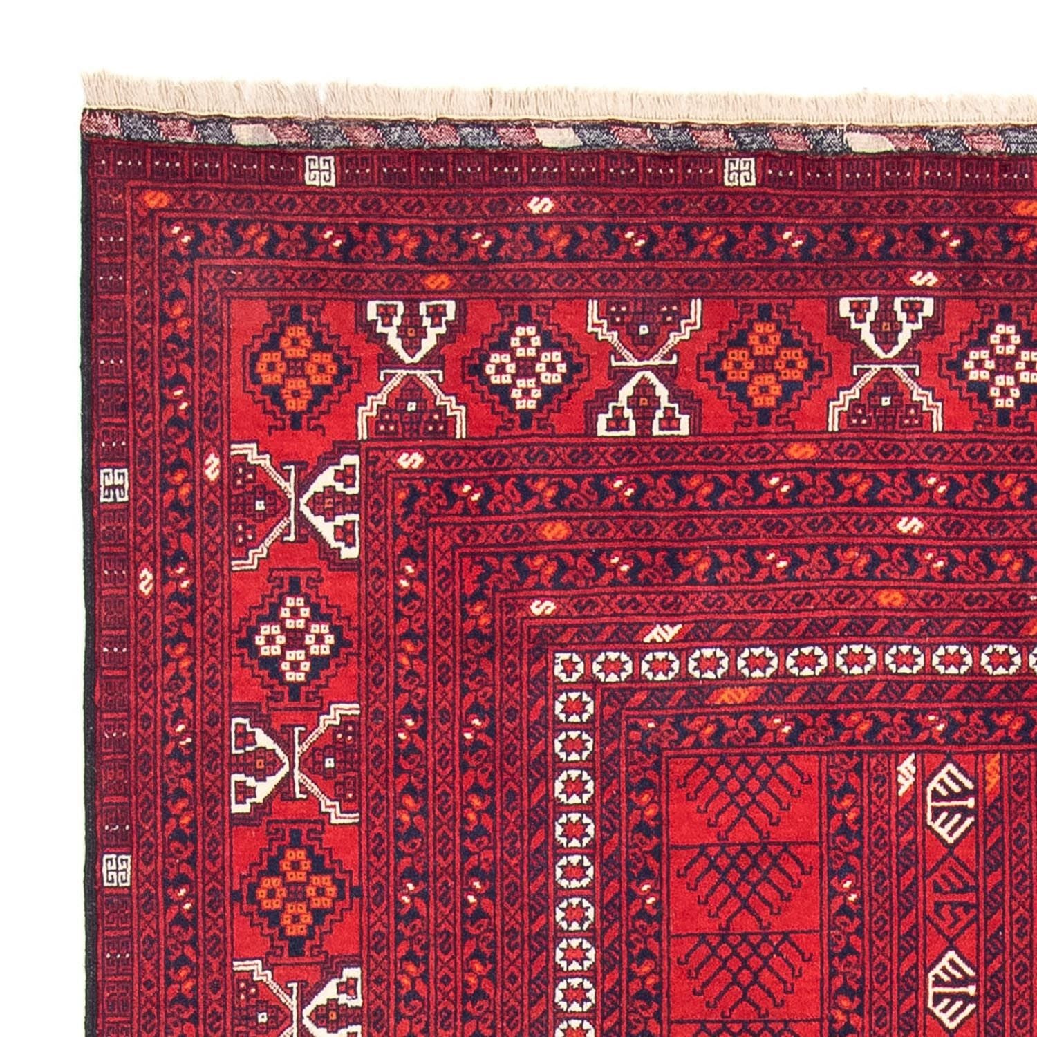 Alfombra Turkaman - 245 x 158 cm - rojo oscuro