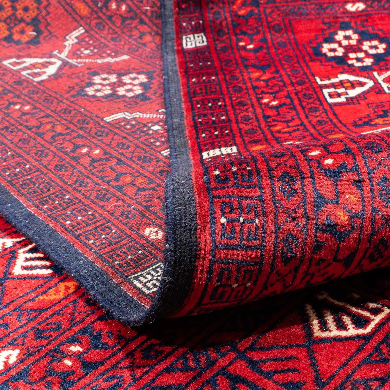Alfombra Turkaman - 245 x 158 cm - rojo oscuro