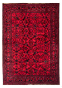 Alfombra afgana - 287 x 202 cm - rojo oscuro