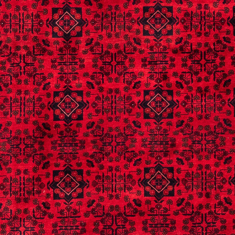Alfombra afgana - 287 x 202 cm - rojo oscuro