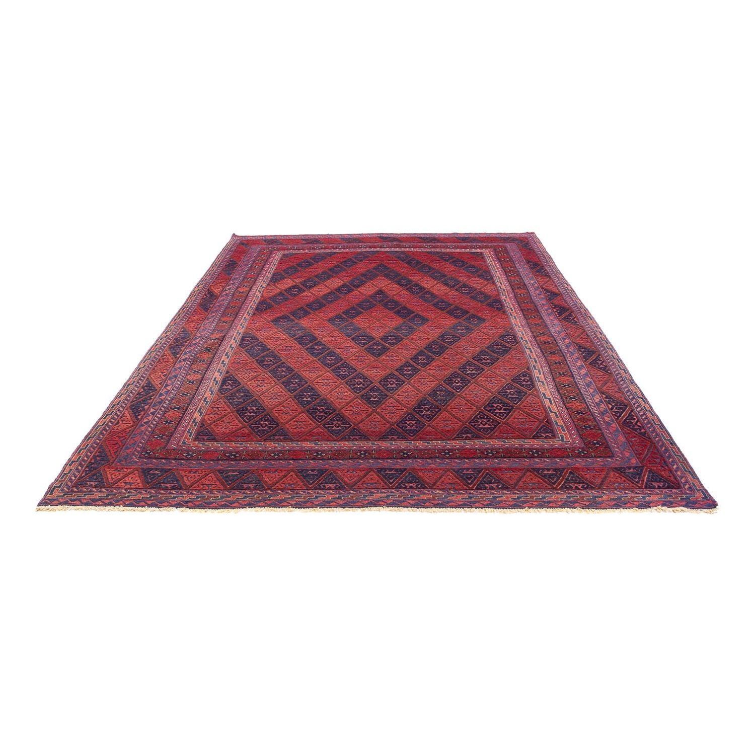 Alfombra Kelim - Oriental - 279 x 206 cm - rojo oscuro