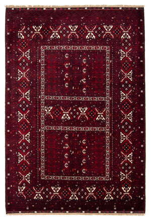 Alfombra Turkaman - 243 x 164 cm - rojo oscuro