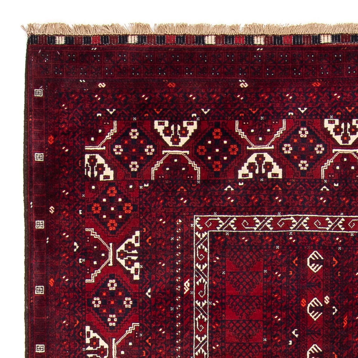 Alfombra Turkaman - 243 x 164 cm - rojo oscuro