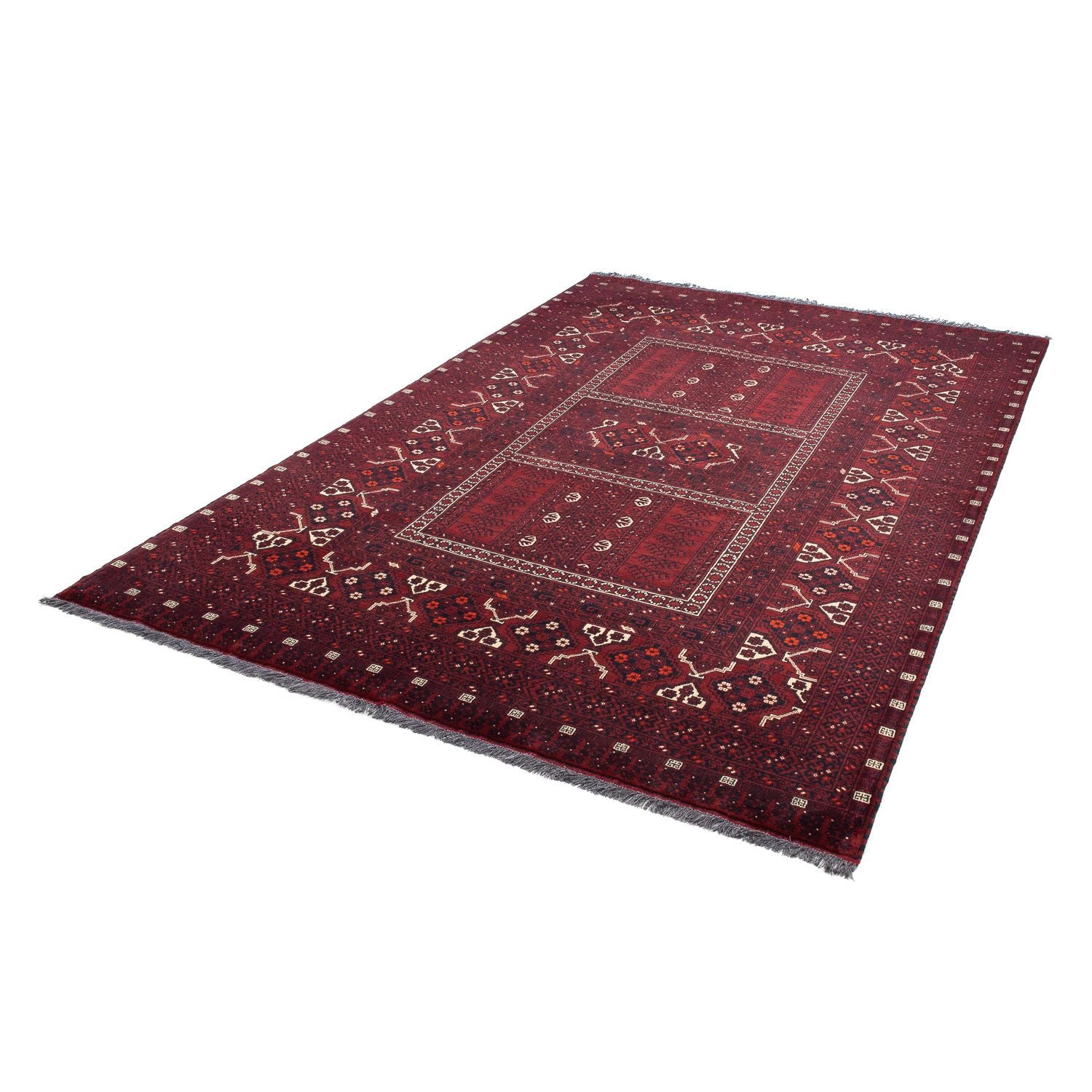 Alfombra Turkaman - 240 x 160 cm - rojo oscuro