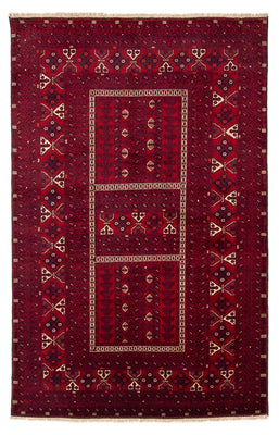 Alfombra Turkaman - 244 x 158 cm - rojo oscuro