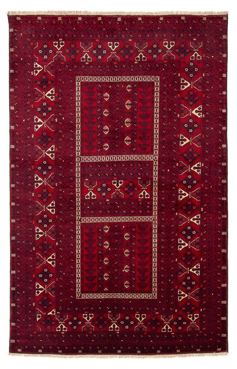 Alfombra Turkaman - 244 x 158 cm - rojo oscuro