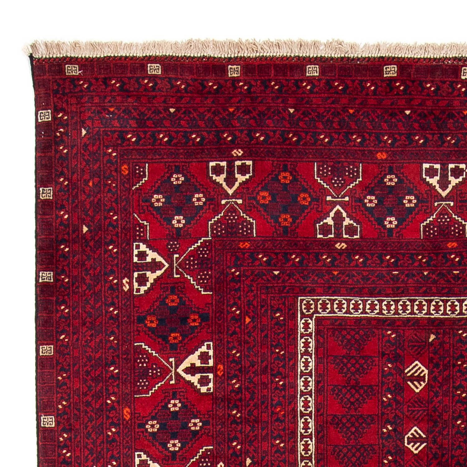 Alfombra Turkaman - 244 x 158 cm - rojo oscuro