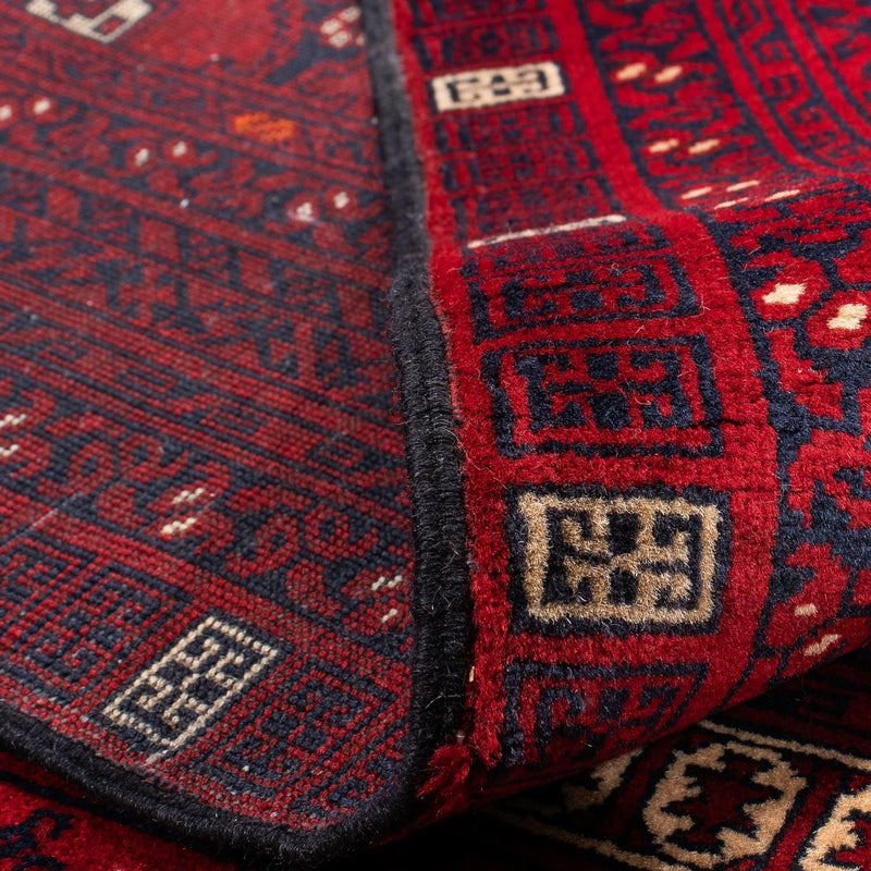 Alfombra Turkaman - 244 x 158 cm - rojo oscuro