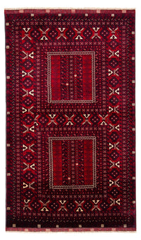 Alfombra Turkaman - 245 x 156 cm - rojo oscuro